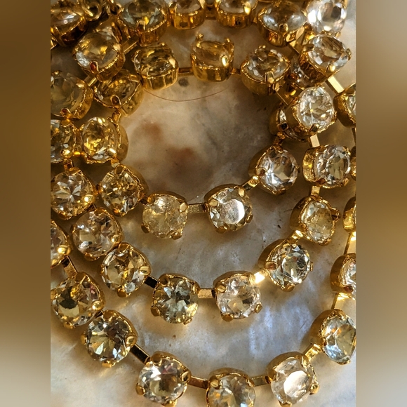 45 Total Carat (TCW) Genuine Prasiolite Green Amethyst in Gold Plated Necklace - Picture 6 of 7